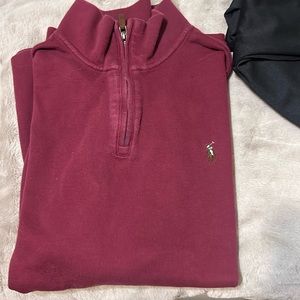 Burgundy Ralph Lauren polo half zip